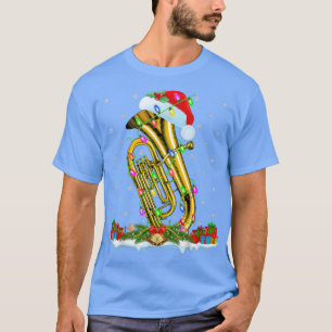Tuba Music Lover Matching Santa Hat Tuba Christmas T-Shirt