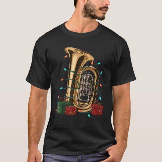 Tuba Music Lover Xmas Lighting Santa Musical Tuba T-Shirt (Vorderseite)