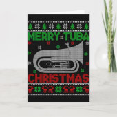 Tuba Music Lover Xmas Lighting Ugly Merry Tuba Chr Karte (Vorderseite)