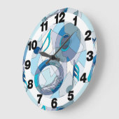 Tuba Music Notes Fragments Große Wanduhr (Winkel)