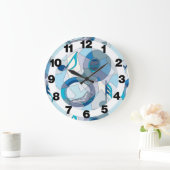 Tuba Music Notes Fragments Große Wanduhr (Zuhause)
