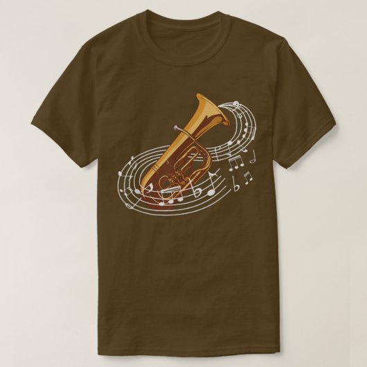 Tuba Music Notes of Brass Instruments T-Shirt (Design vorne)