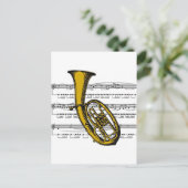 Tuba musical 04 B Postkarte (Stehend Vorderseite)