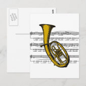 Tuba musical 04 B Postkarte (Vorne/Hinten)
