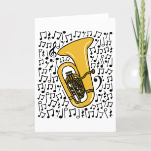 Tuba Musical Notes Tubaist Brass Musician Feiertagskarte