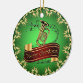 Tuba ~ Musical Scroll ~ Frohe Weihnachten ~ * ~ Keramik Ornament (Links)