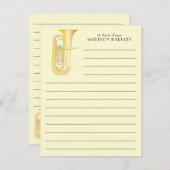 Tuba Musician Band Teacher Danke Karte (Vorne/Hinten)