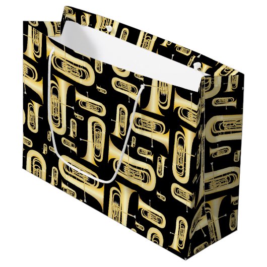 Tuba Musician Band Teacher Große Geschenktasche Große Geschenktüte (Vorderseite Schrägansicht)