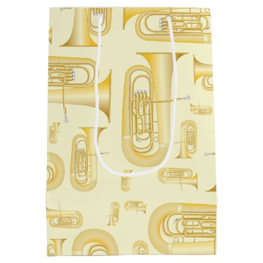 Tuba Musician Band Teacher Medium Geschenktasche Mittlere Geschenktüte (Rückseite)