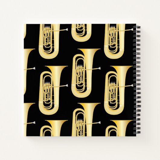 Tuba Musician Band Teacher Notebook Notizblock (Rückseite)