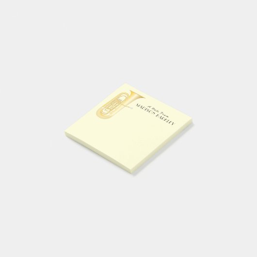 Tuba Musician Band Teacher Postit Notes Post-it Klebezettel (angewinkelt)
