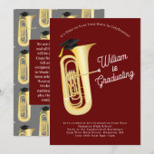 Tuba Musician Graduation Party Music Einladung (Vorne/Hinten)