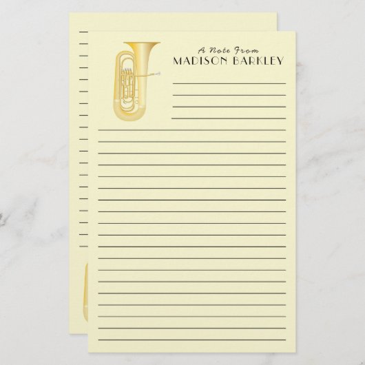 Tuba Musician Teacher Stationery Briefpapier (Vorne/Hinten)