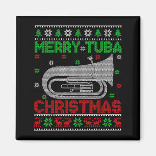 Tuba-Musikliebhaber Weihnachtsbeleuchtung Hässlich Magnet