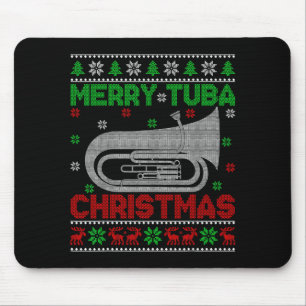 Tuba-Musikliebhaber Weihnachtsbeleuchtung Hässlich Mousepad