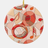 Tuba Musiknote Fragments Reds Keramik Ornament (Hinten)
