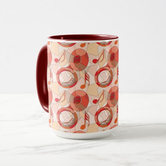 Tuba Musiknote Fragments Reds Tasse (Vorderseite Links)