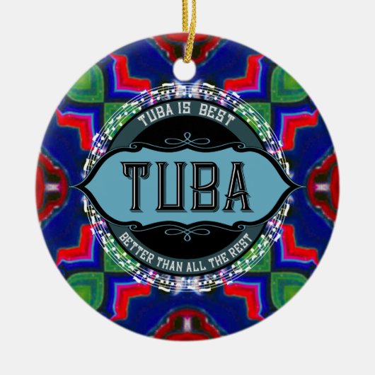 Tuba-Musiknote Keramik Ornament (Vorne)