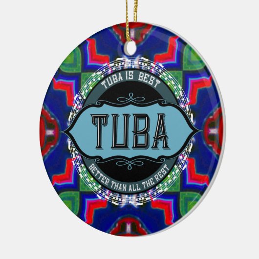 Tuba-Musiknote Keramik Ornament (Links)