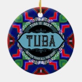 Tuba-Musiknote Keramik Ornament (Hinten)
