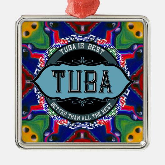 Tuba-Musiknote Ornament Aus Metall (Vorne)