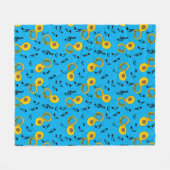 Tuba Musiknotens Pattern Fleecedecke (Vorderseite (Horizontal))