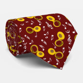 Tuba Musiknotens Pattern Krawatte (Gerollt)