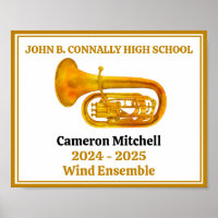 Tuba Player High School Band Gold Personalisiert
