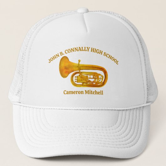 Tuba Player High School Band Gold Personalisiert Truckerkappe (Vorderseite)