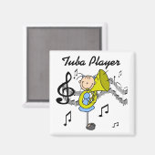 Tuba Player Magnet (Vorderseite/Rückseite)