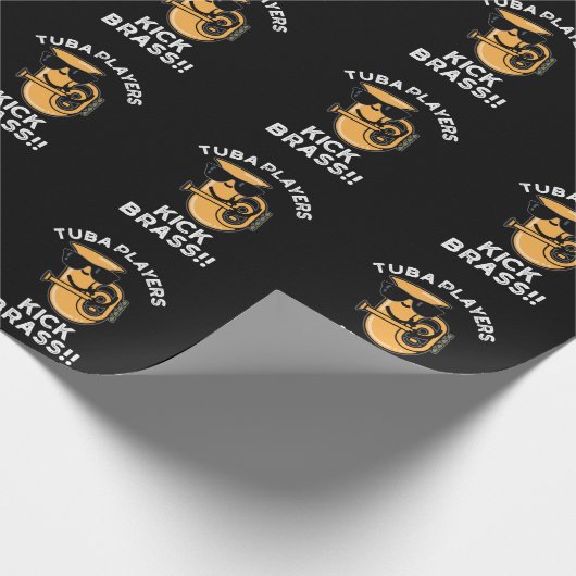 Tuba Players Kick Brass Funny Music Pub Dark BG Geschenkpapier (Ecke)