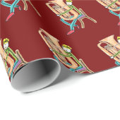 Tuba Playing Stickman Geschenkpapier (Rolleneckpunkt)