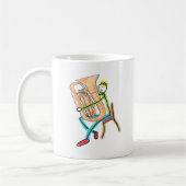 Tuba Playing Stickman Kaffeetasse (Links)