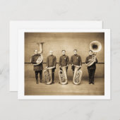 Tuba-Polizisten (Sepia) Postkarte (Vorne/Hinten)