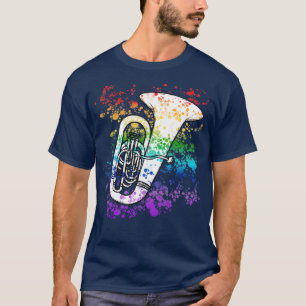 Tuba Rainbow Colors Tubaist Brass Musician T-Shirt