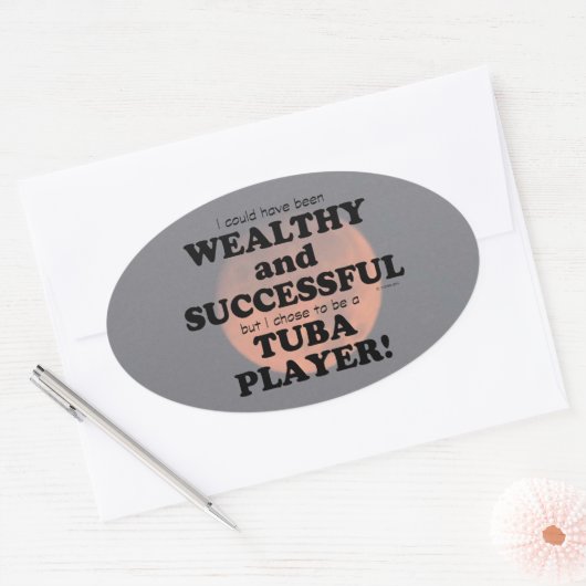 Tuba Reiche & erfolgreiche Oval Aufkleber (Umschlag)