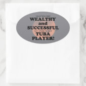 Tuba Reiche & erfolgreiche Oval Aufkleber (Tasche)