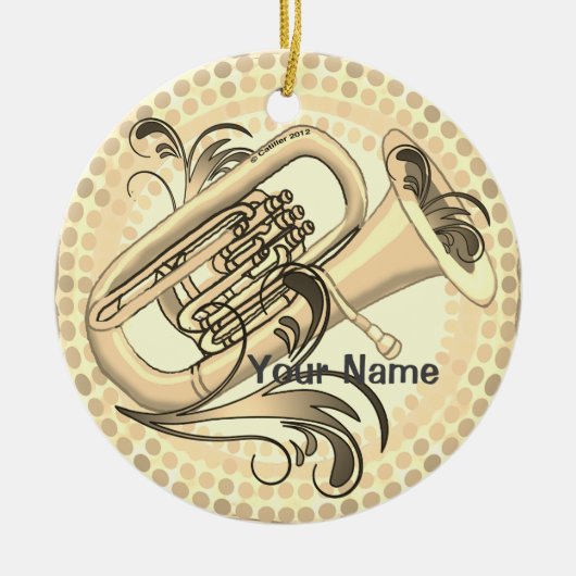 Tuba-Rhythmus-Ornament Keramik Ornament (Vorne)