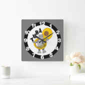 Tuba Robot Text Quadratische Wanduhr (Zuhause)