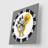 Tuba Robot Text Quadratische Wanduhr (Winkel)