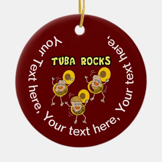 Tuba Rocks Keramik Ornament (Vorne)