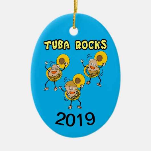 Tuba Rocks Keramik Ornament (Vorne)