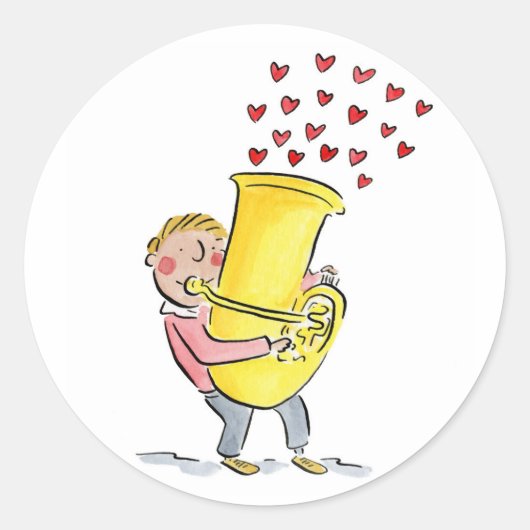Tuba Runder Aufkleber (Vorderseite)