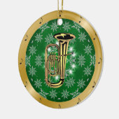 Tuba ~ Silver ~ Green ~ Gold ~ Weihnachten ~ Keramik Ornament (Links)
