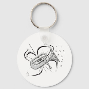 Tuba Silver und Notes Schlüsselanhänger