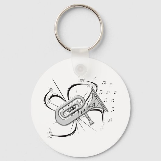 Tuba Silver und Notes Schlüsselanhänger (Vorderseite)