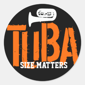 TUBA Size Matres Round Sticker