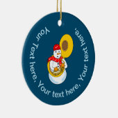 Tuba Snowman Keramik Ornament (Rechts)