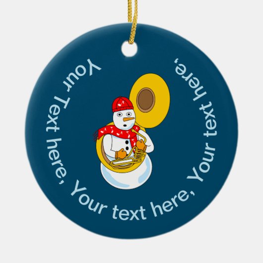 Tuba Snowman Keramik Ornament (Vorne)