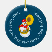 Tuba Snowman Keramik Ornament (Hinten)